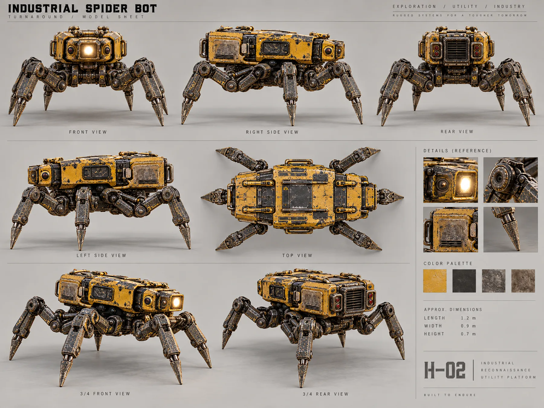 Approved six-legged Spider platform deployed views